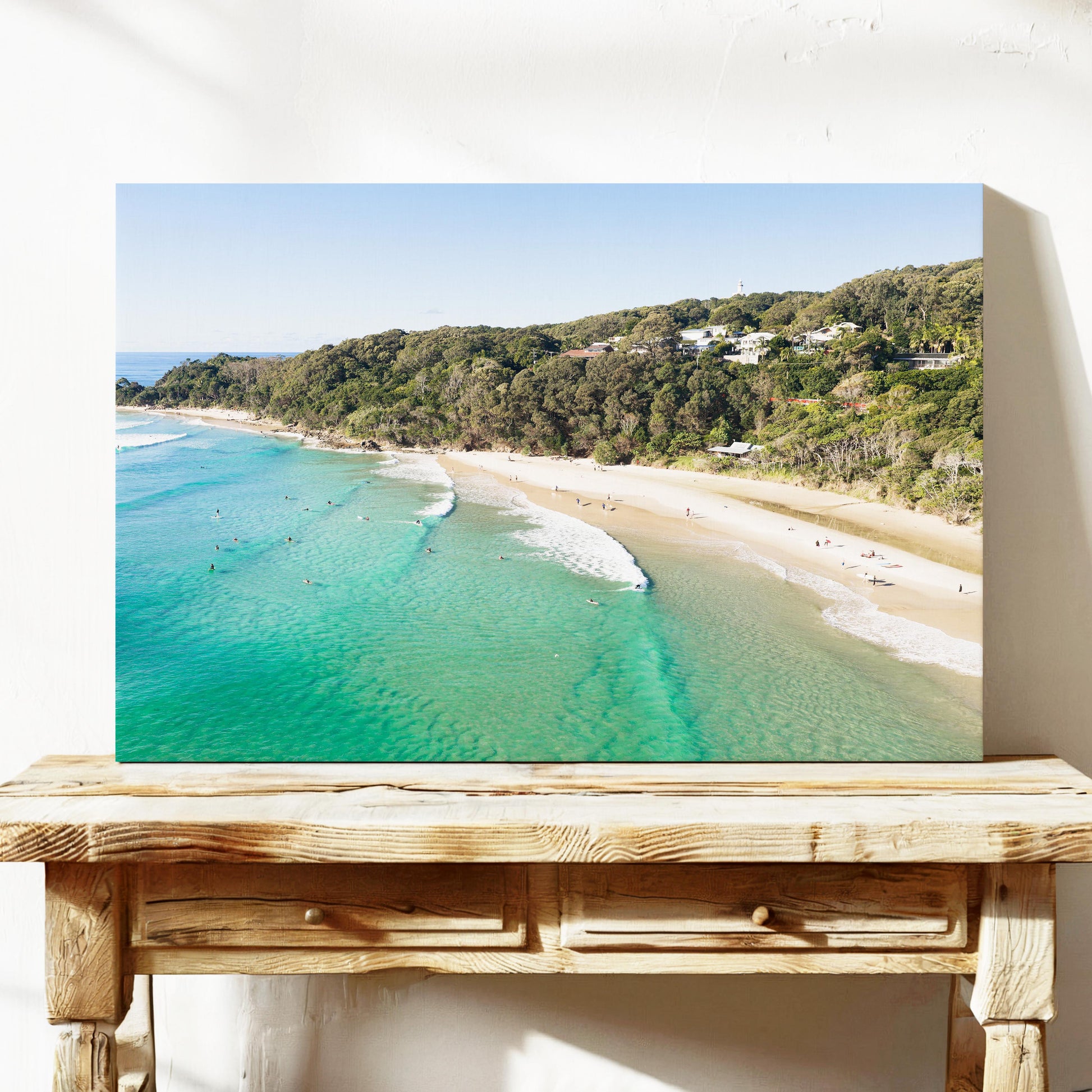 Wategos Beach Surfers Canvas Art Byron Bay