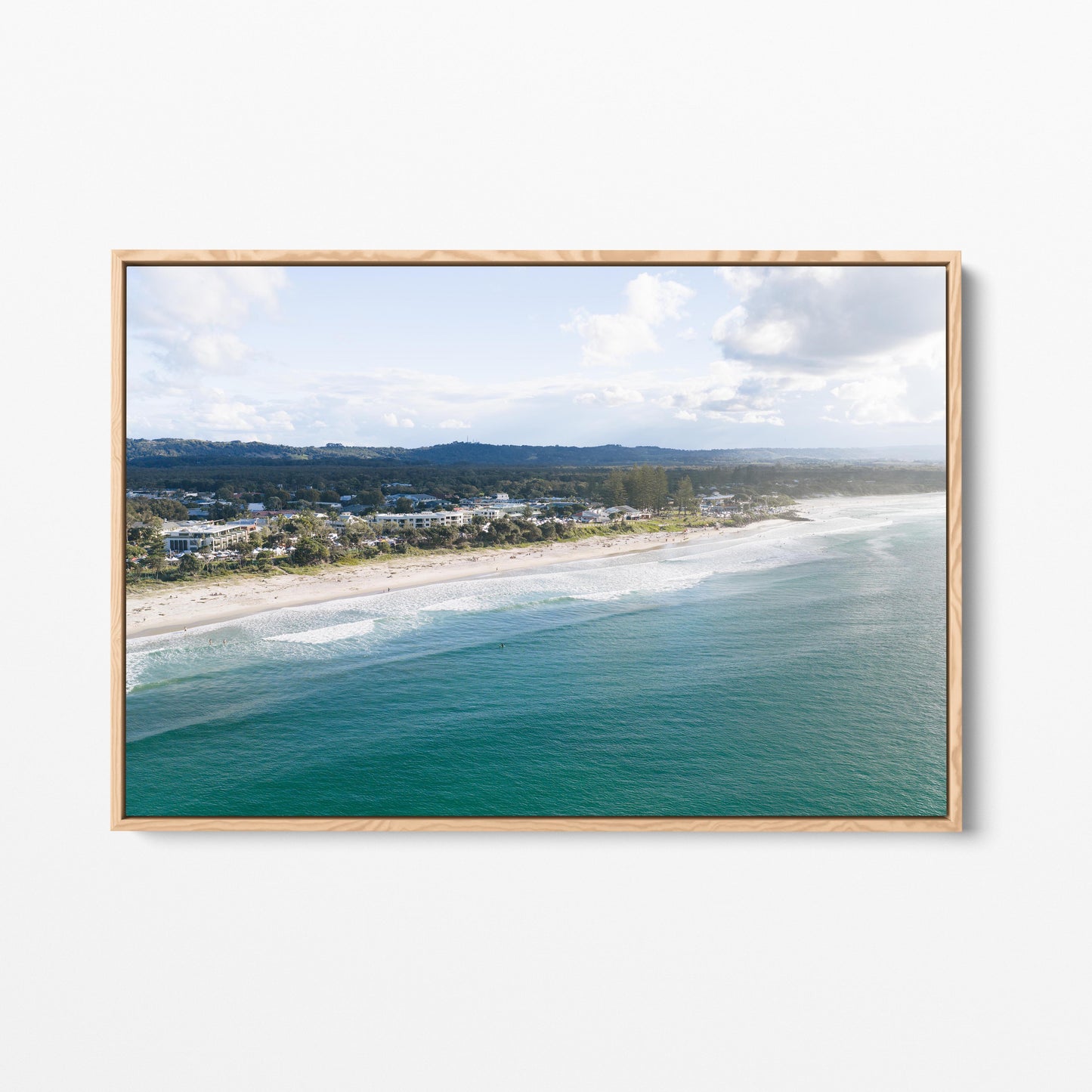 Byron Bay Beachfront Oak Framed Canvas