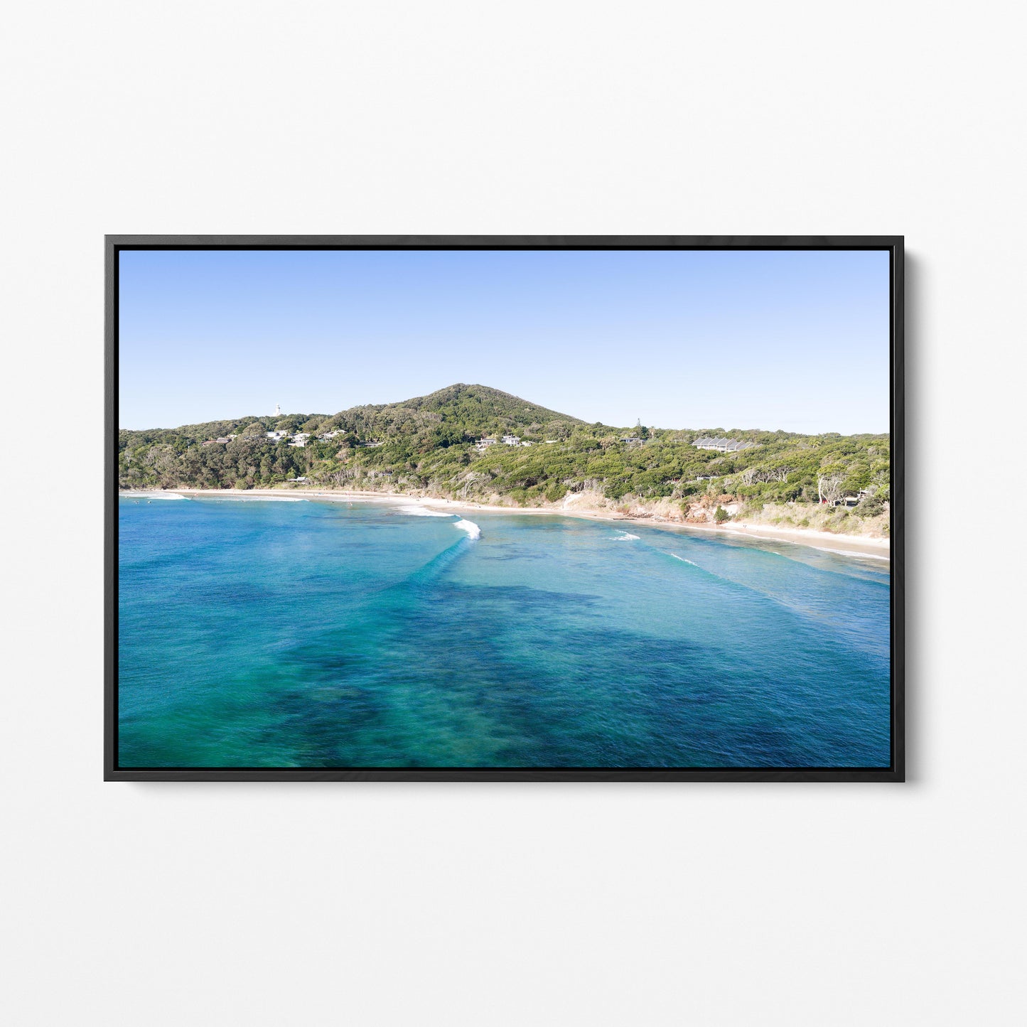 Byron Bay Headland Black Framed Canvas