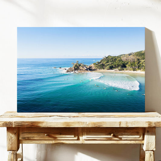 Wategos Beach Surfers Lineup Wall Art Byron Bay