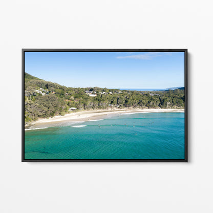 Wategos Beach Rainforest Black Framed Canvas