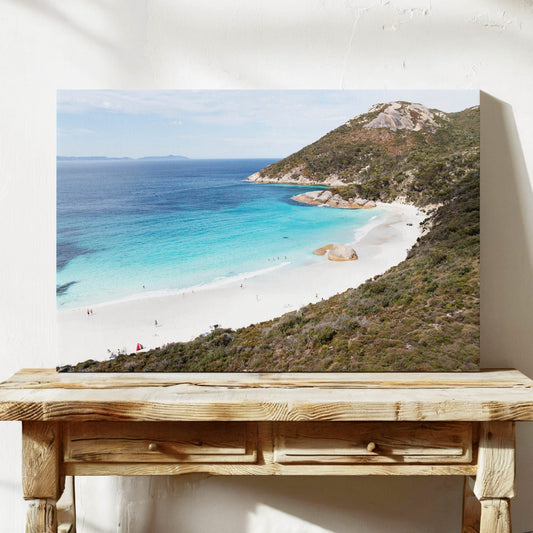 Little Beach Coastal Photography Framed Canvas