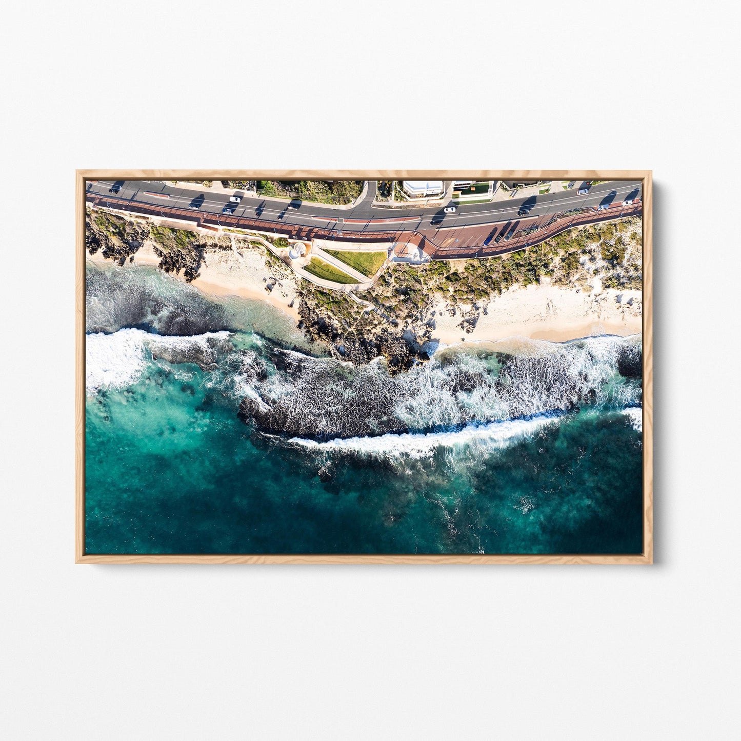 Trigg coastline oak framed canvas
