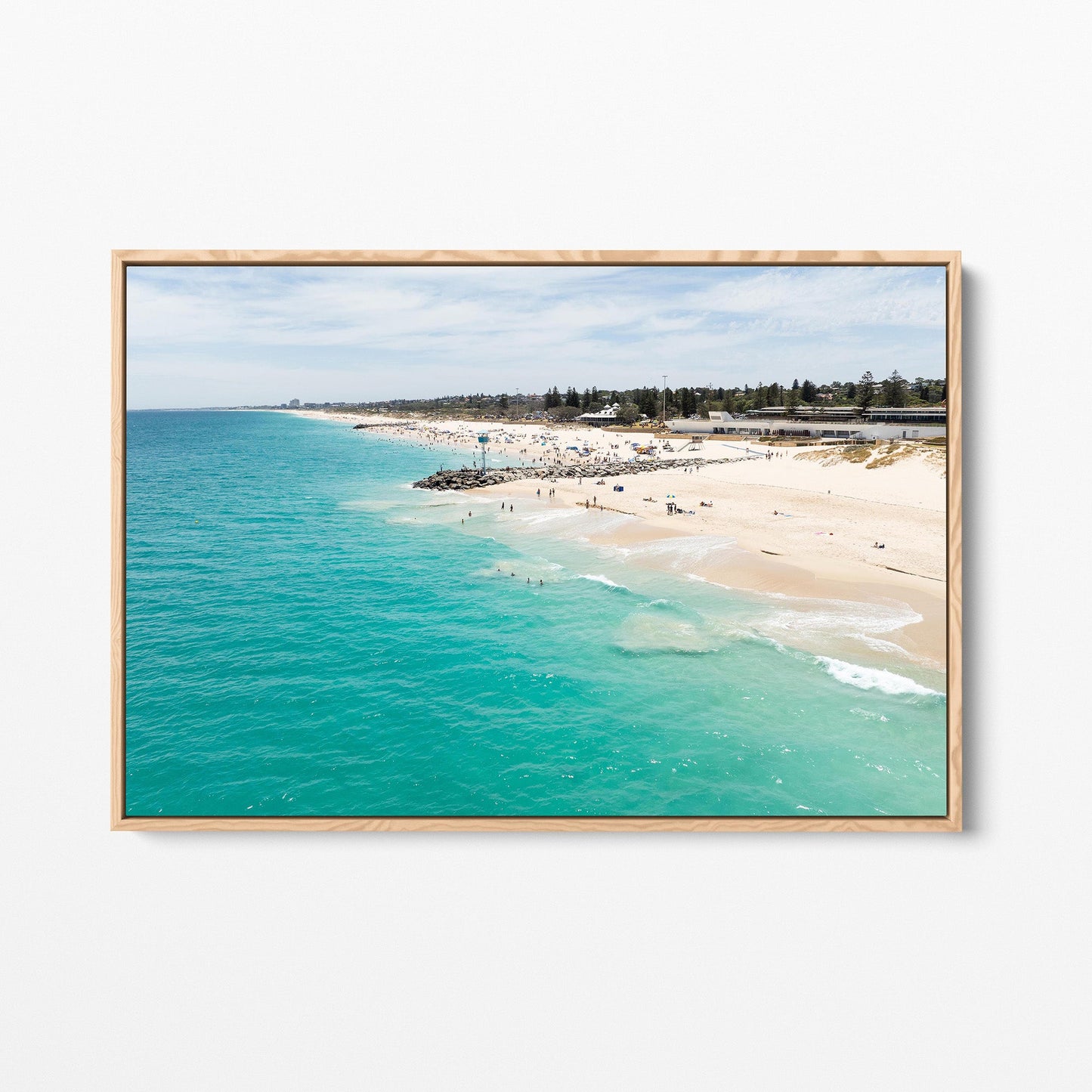 Cottesloe Beach oak framed canvas
