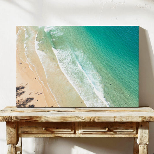 Sea and Sand Framed Canvas Art Manly Beach