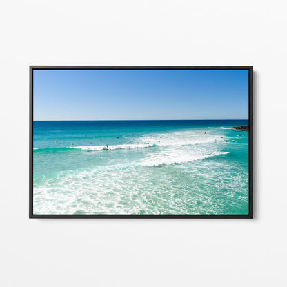 Palm Beach Surfers Black Framed Canvas Gold Coast