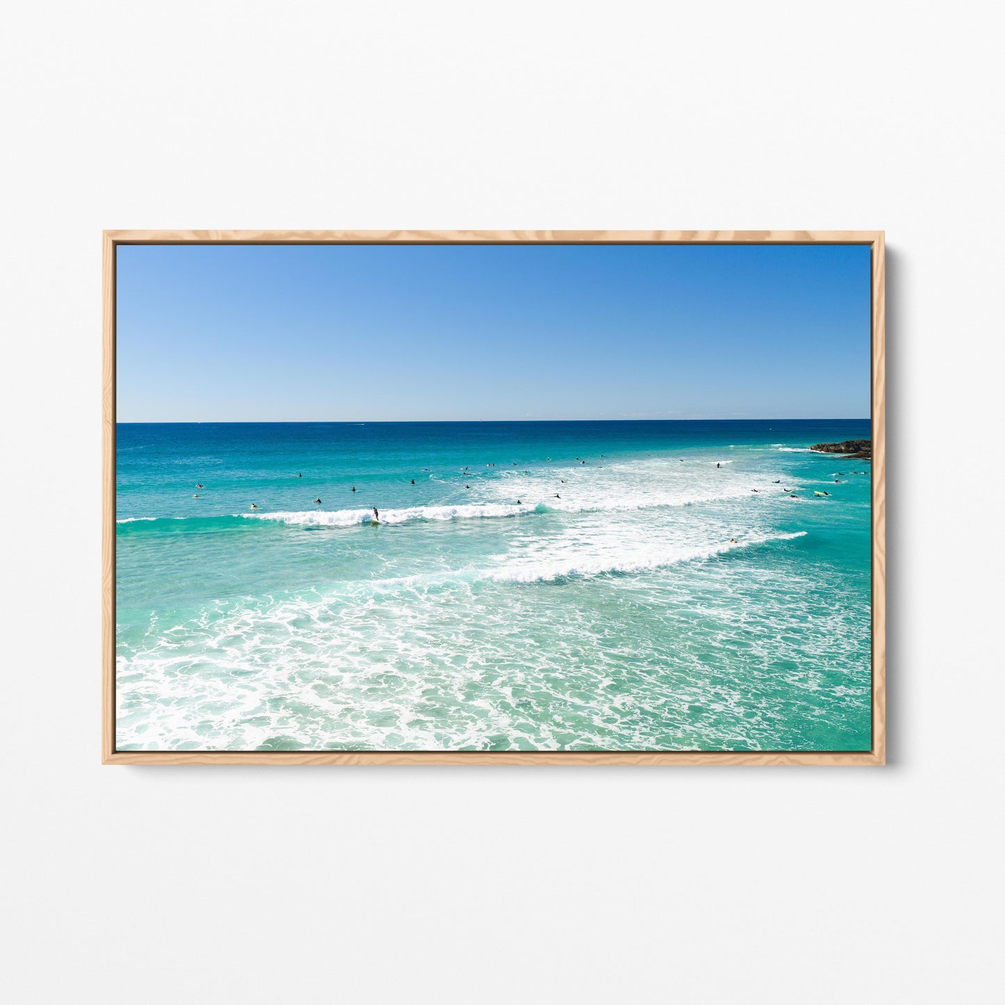 Palm Beach Surfers Oak Framed Canvas Gold Coast