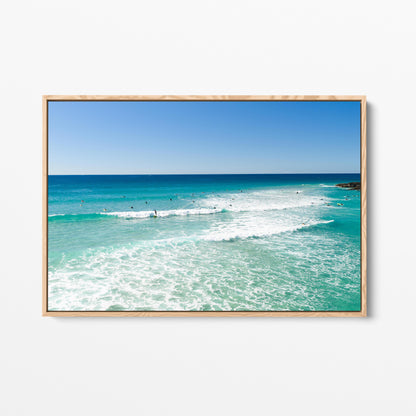 Palm Beach Surfers Oak Framed Canvas Gold Coast