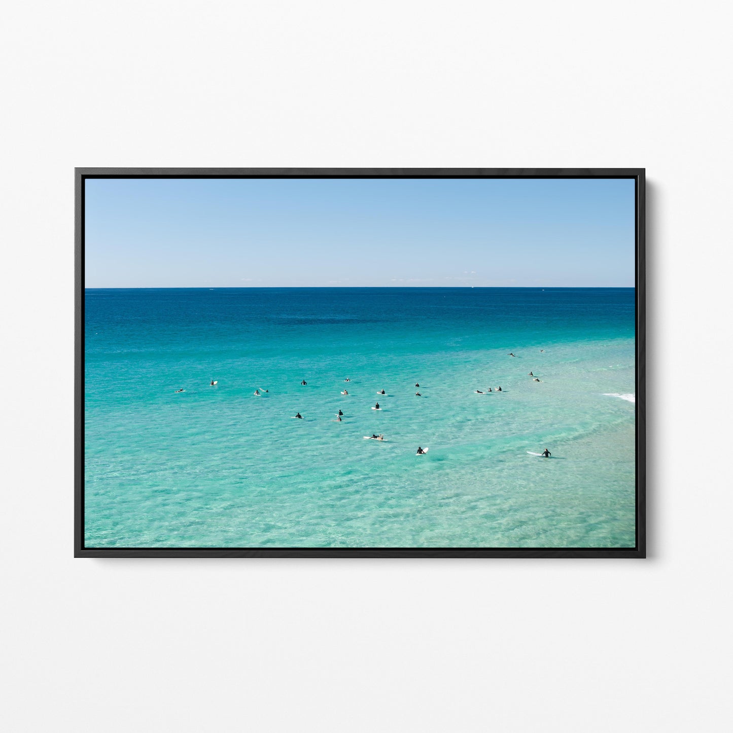 Palm Beach Surfers Black Framed Canvas Gold Coast
