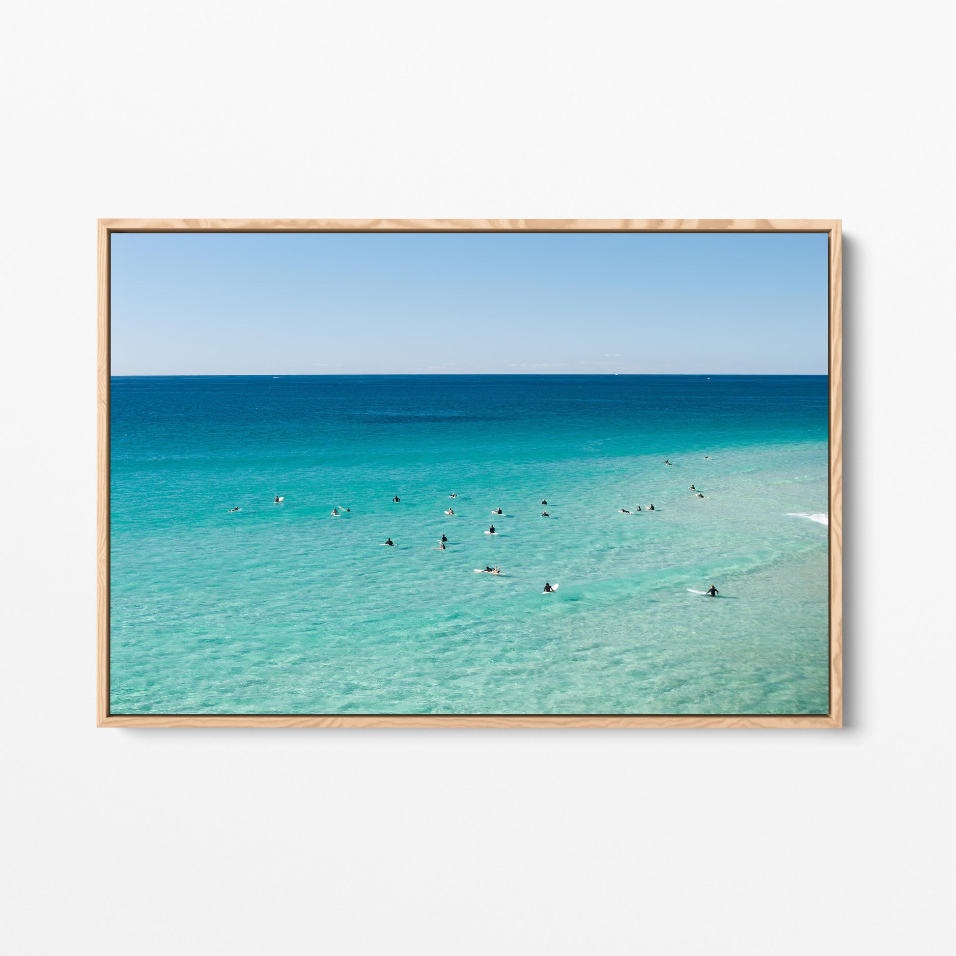 Palm Beach Surfers Oak Framed Canvas Gold Coast
