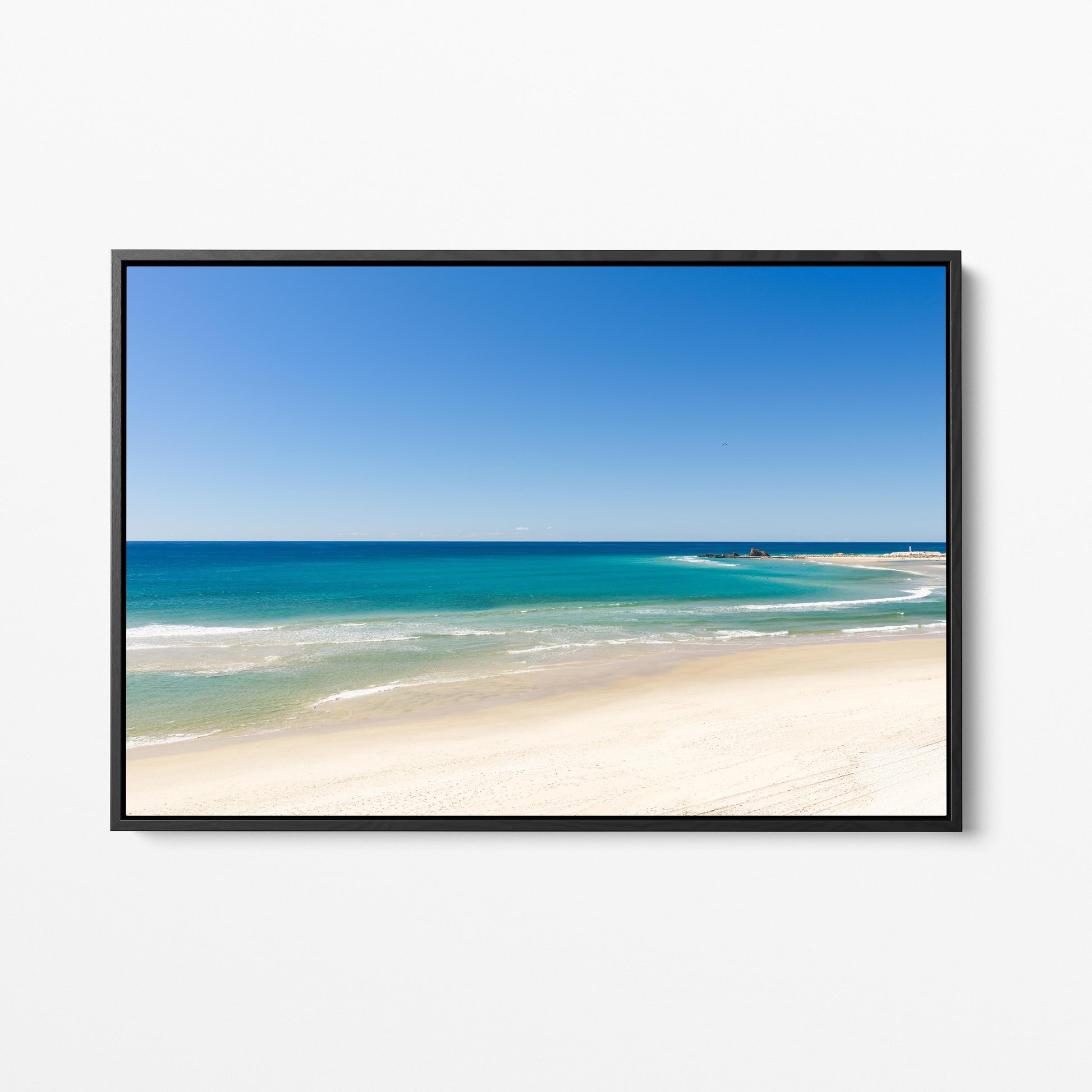 Palm Beach Black Framed Canvas Gold Coast