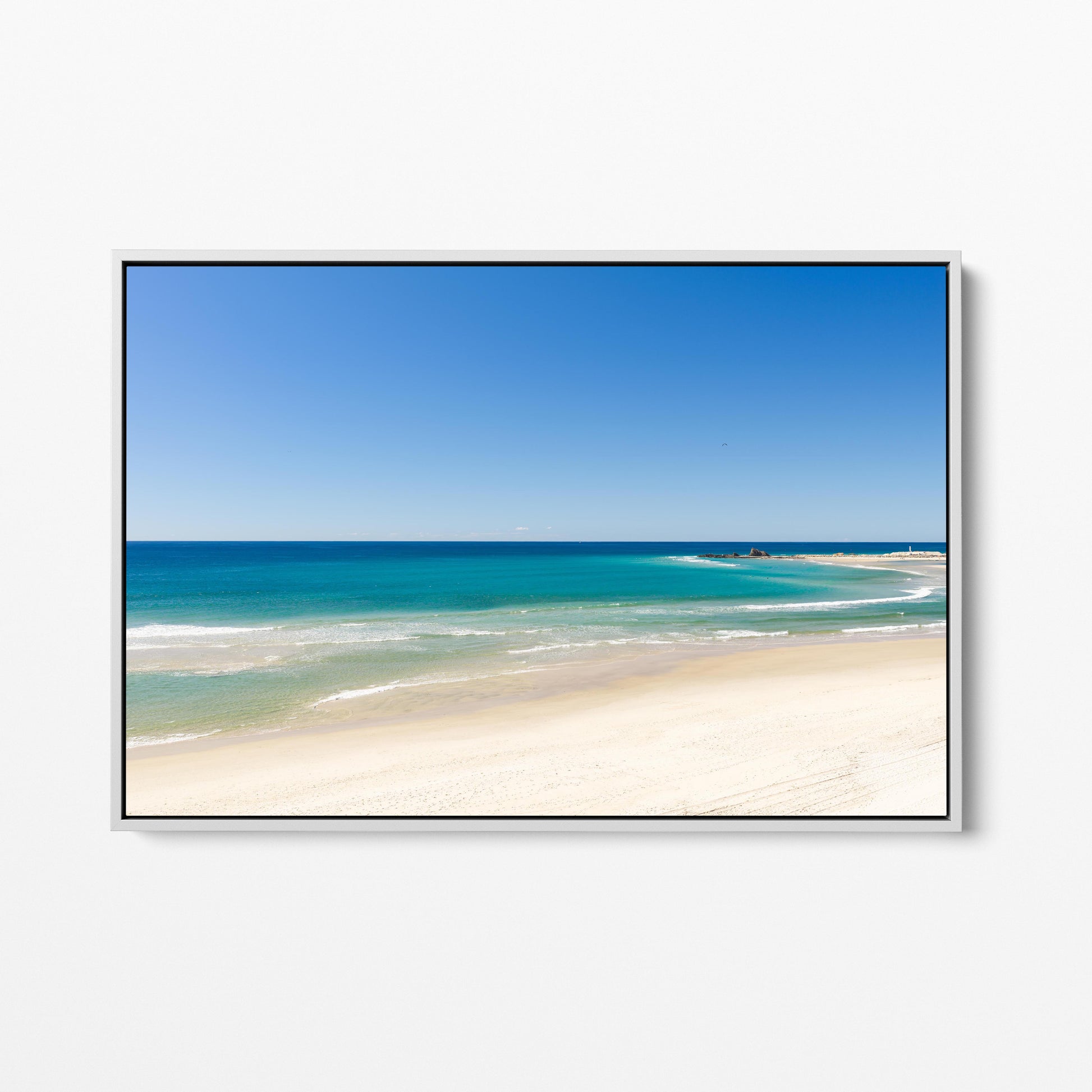 Palm Beach White Framed Canvas Gold Coast