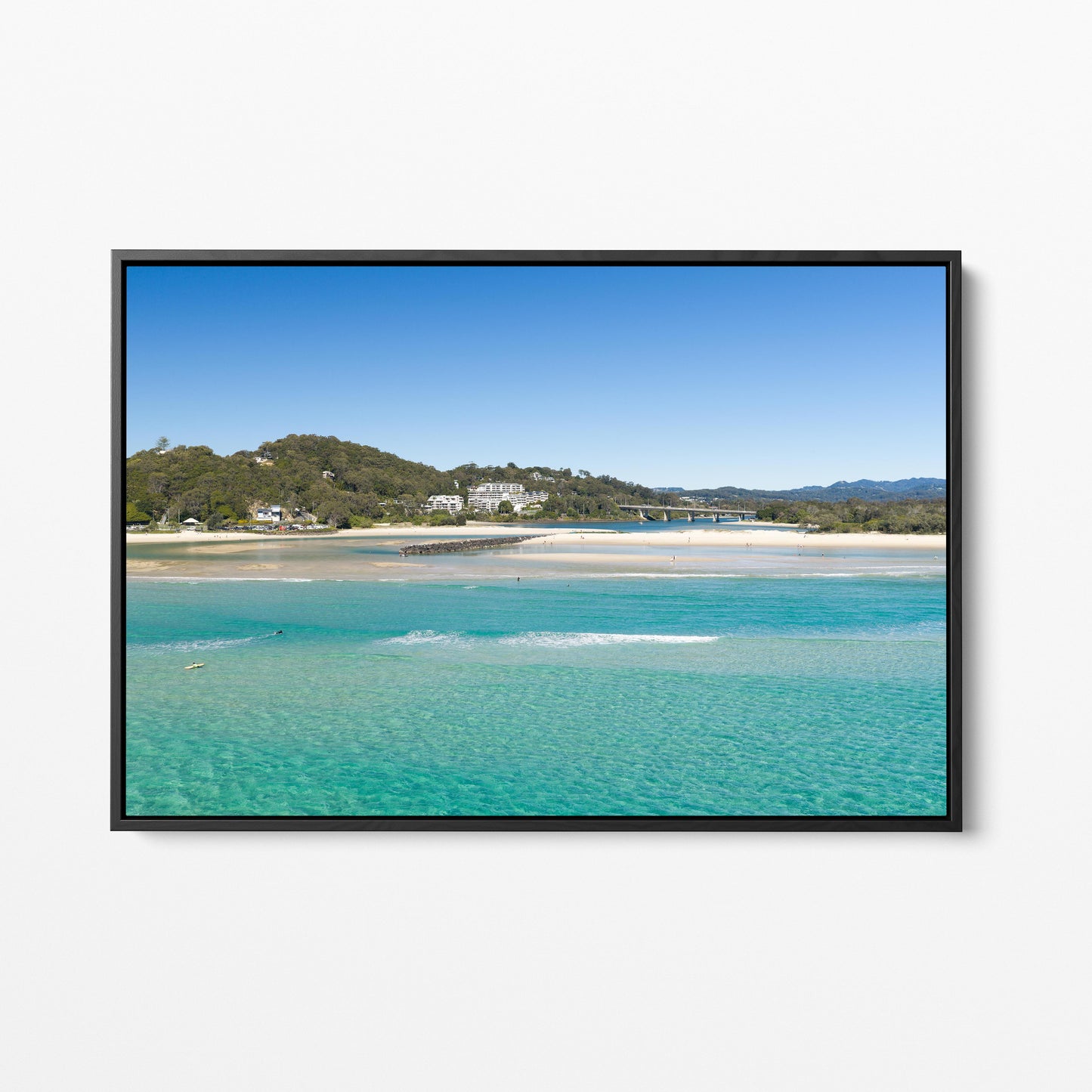 Palm Beach Creek Entrance Black Framed Canvas