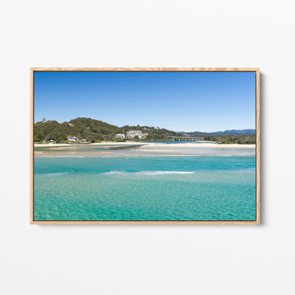 Palm Beach Creek Entrance Oak Framed Canvas