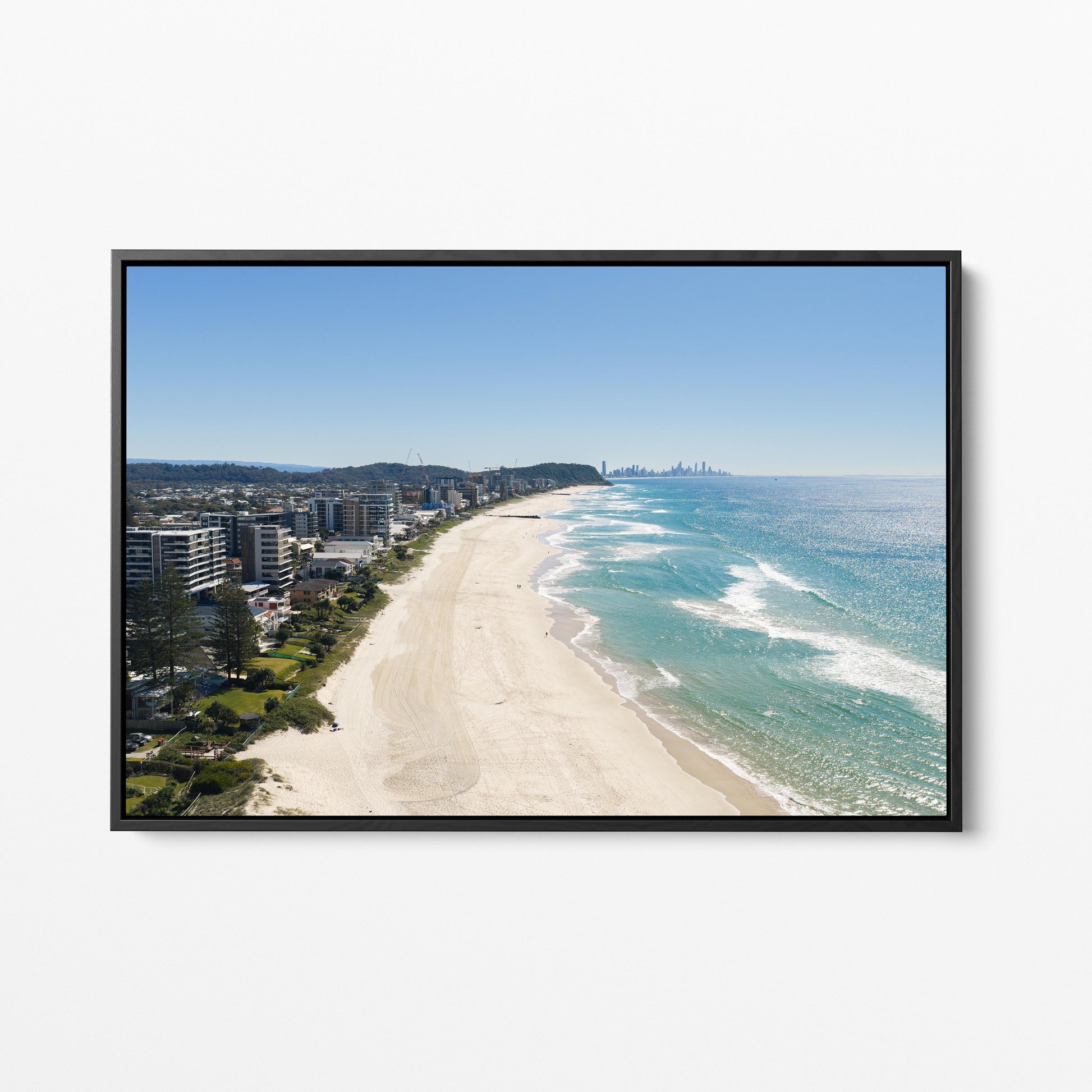 Palm Beach North Black Framed Canvas