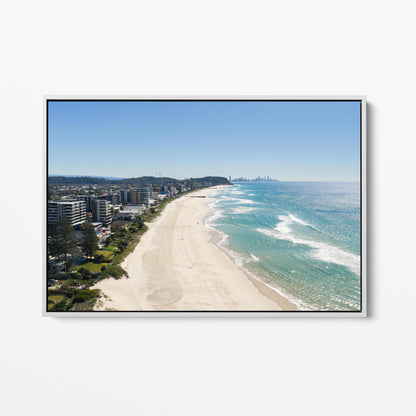 Palm Beach North White Framed Canvas