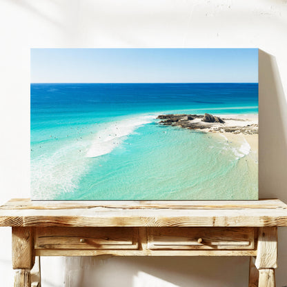 Palm Beach Surfers and Rocks Wall Art QLD