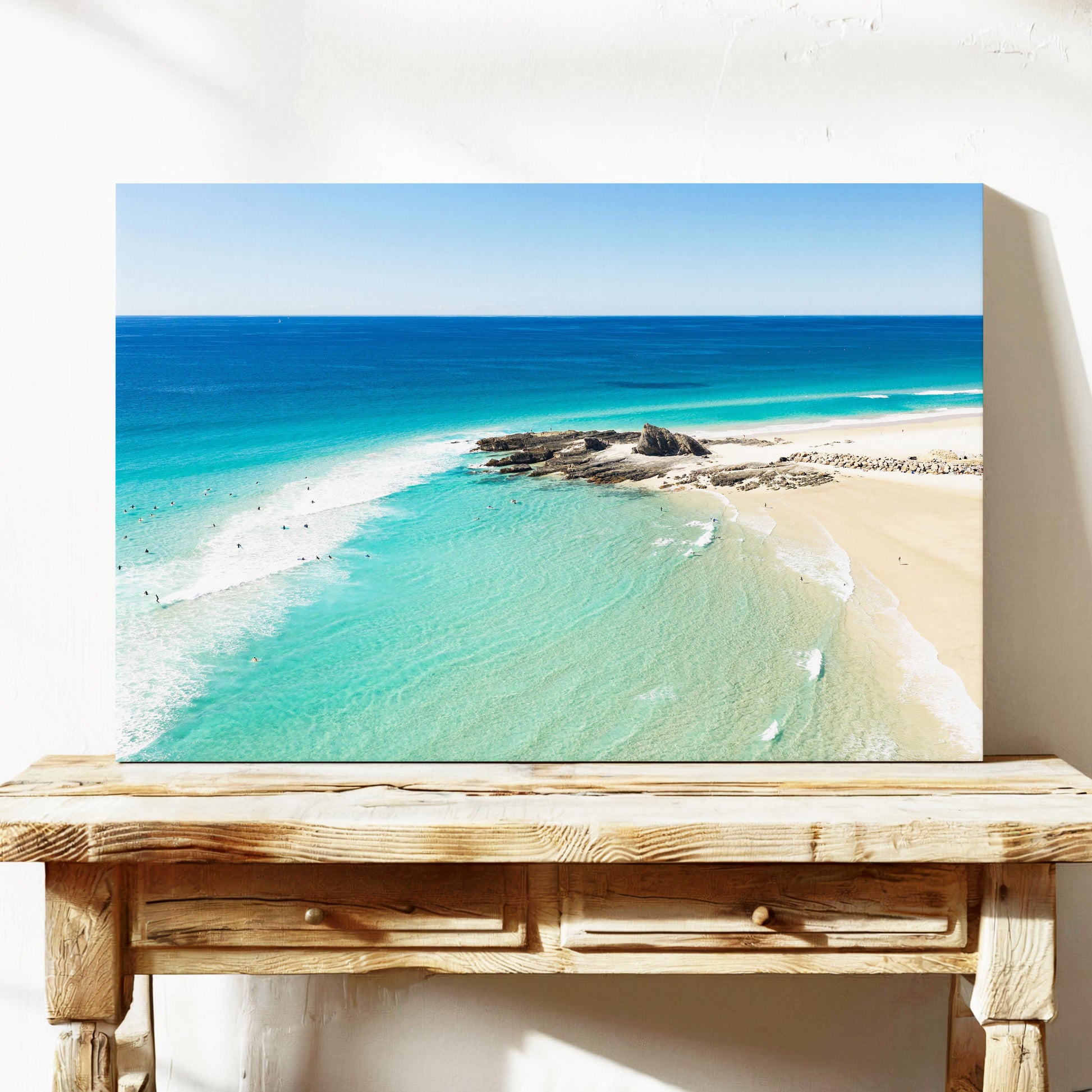 Palm Beach Surfers Sandbar Canvas Art Gold Coast