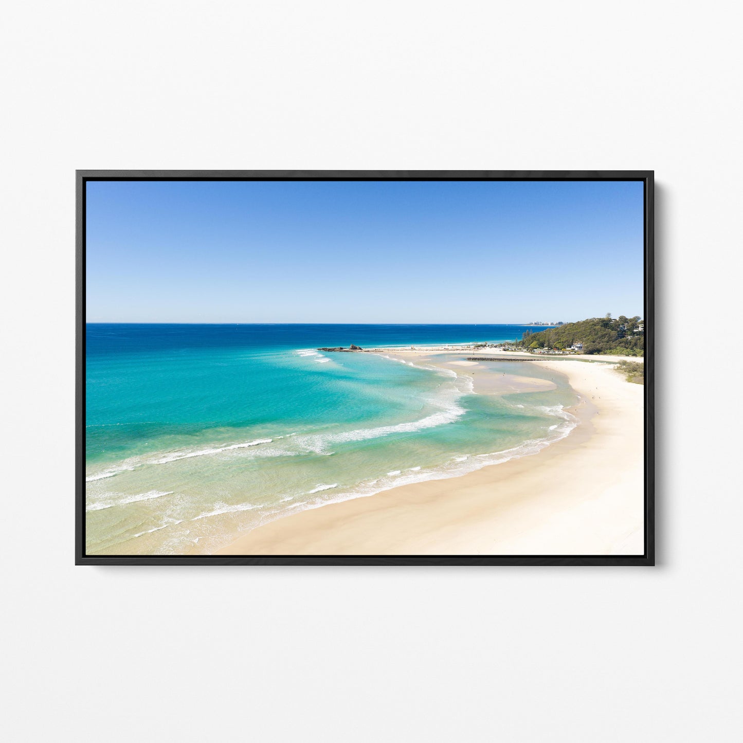 Palm Beach Sandbar Black Framed Canvas