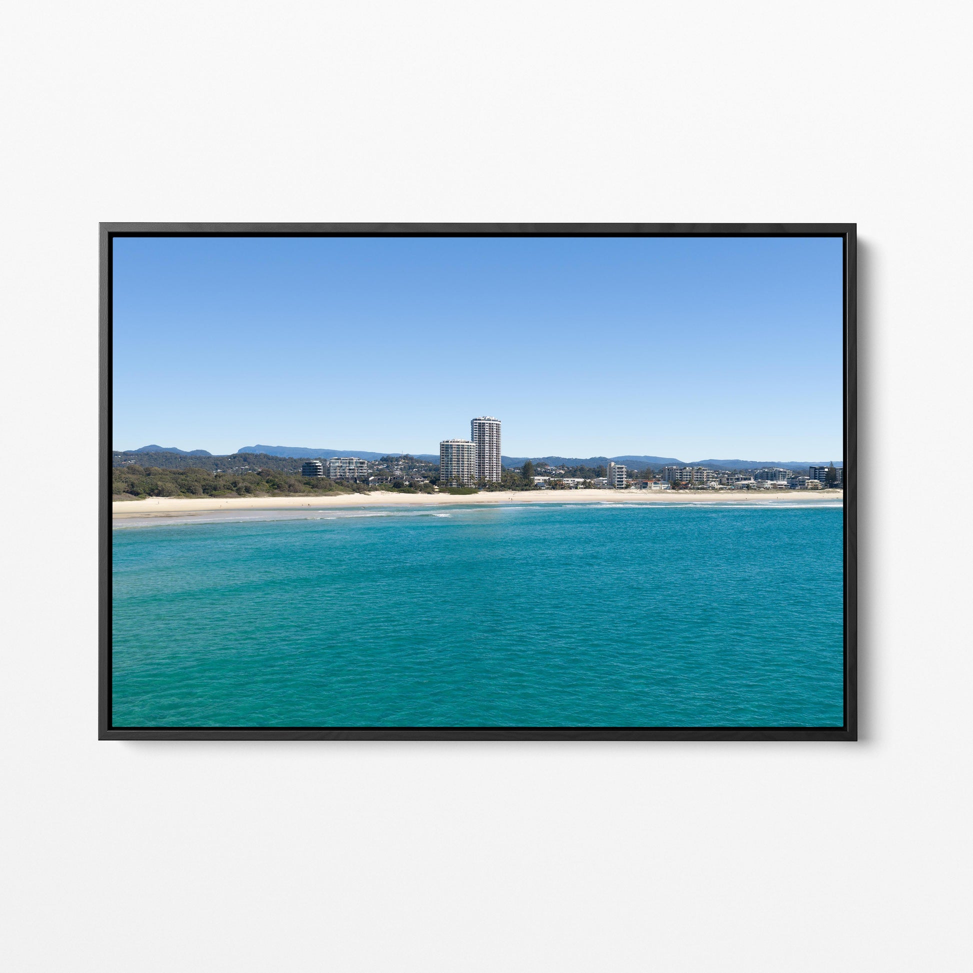 Palm Beach Skyline Black Framed Canvas