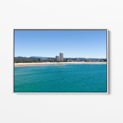 Palm Beach Skyline White Framed Canvas