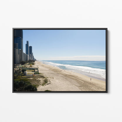 Surfers Paradise Morning Black Framed Canvas