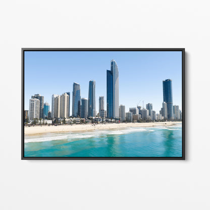 Surfers Paradise Towers Black Framed Canvas