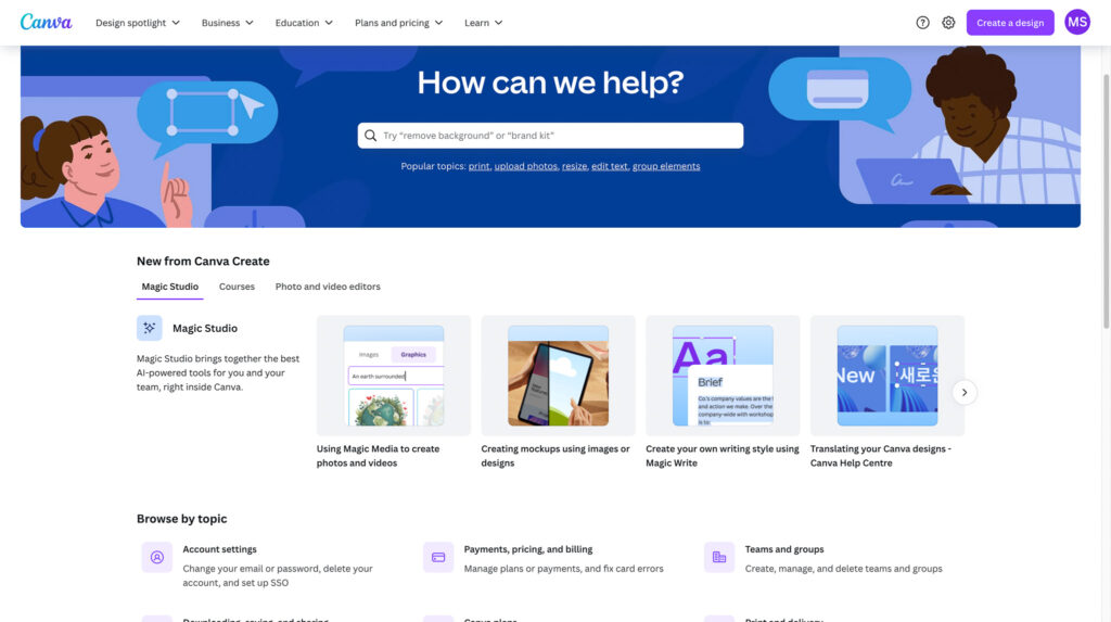 Canva Help Centre