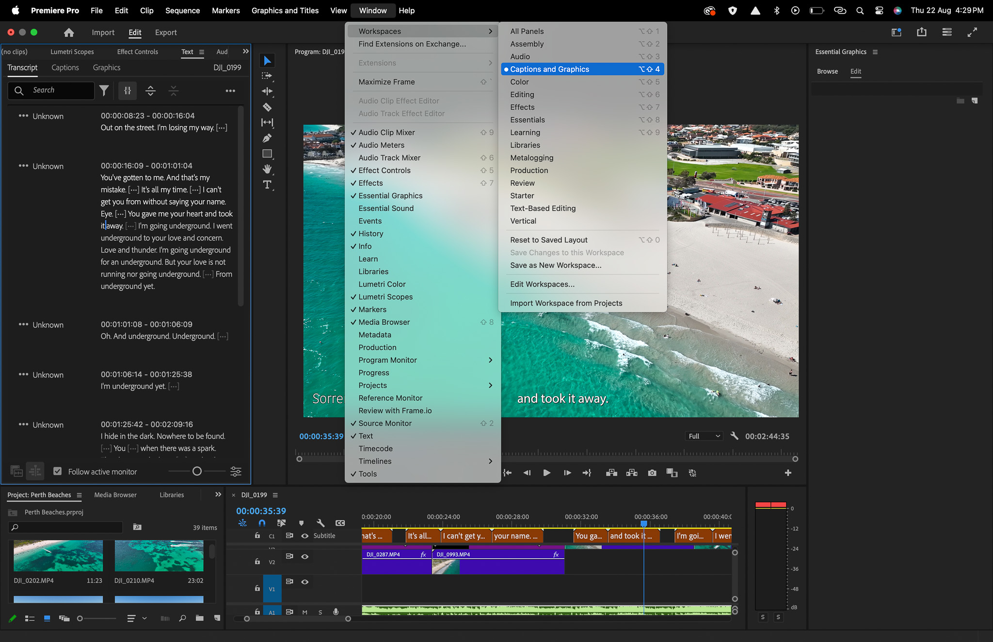 Adding subtitles to Premiere Pro