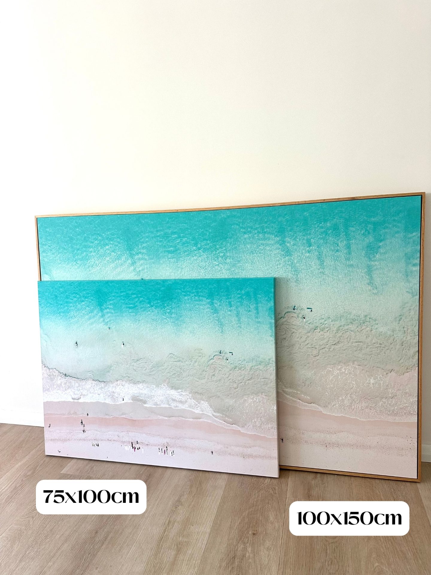 Size comparison canvas 75x100cm & 100x150cm