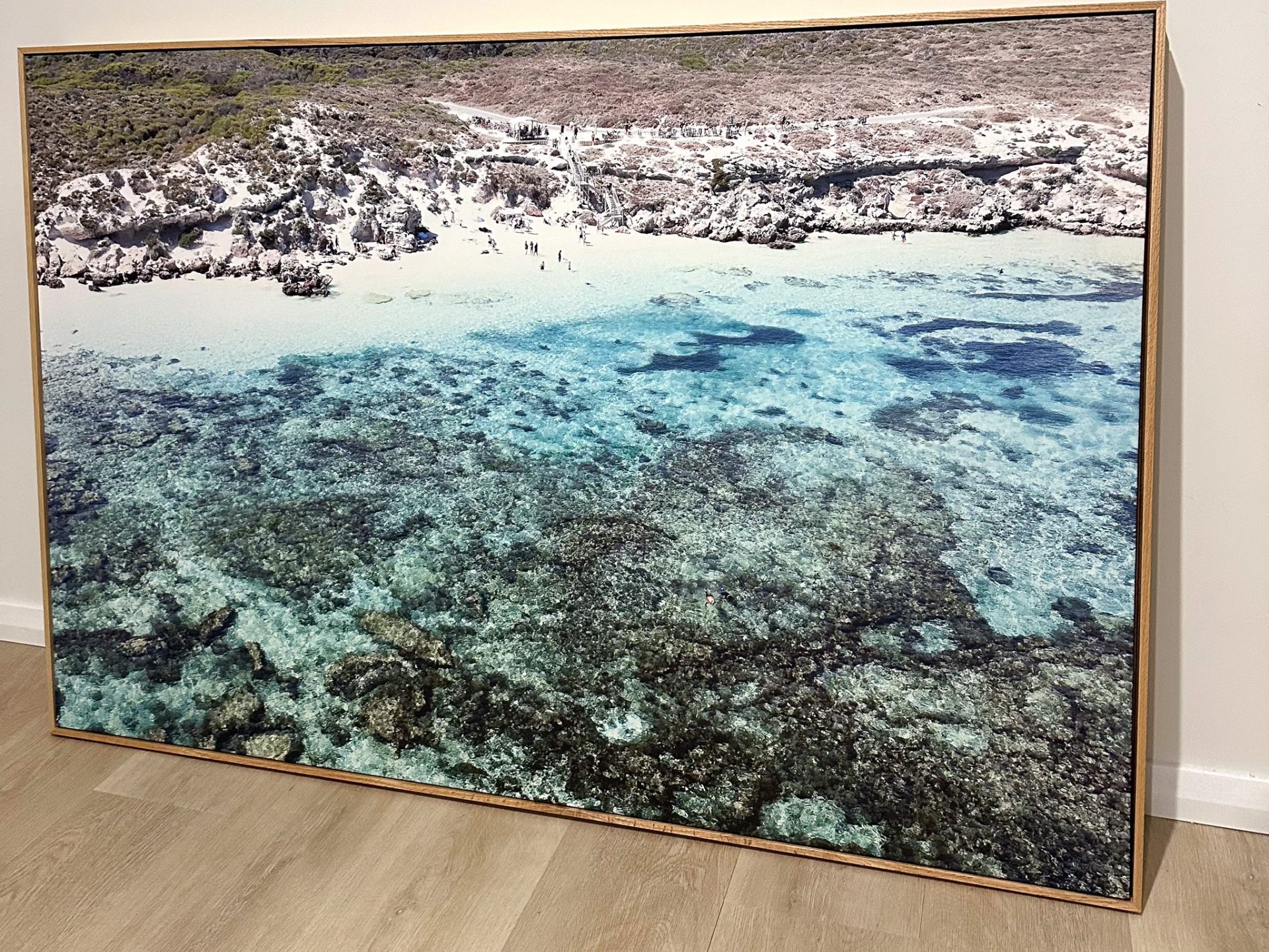 Salmon Bay Oak Framed Canvas Wall Art 100x150cm