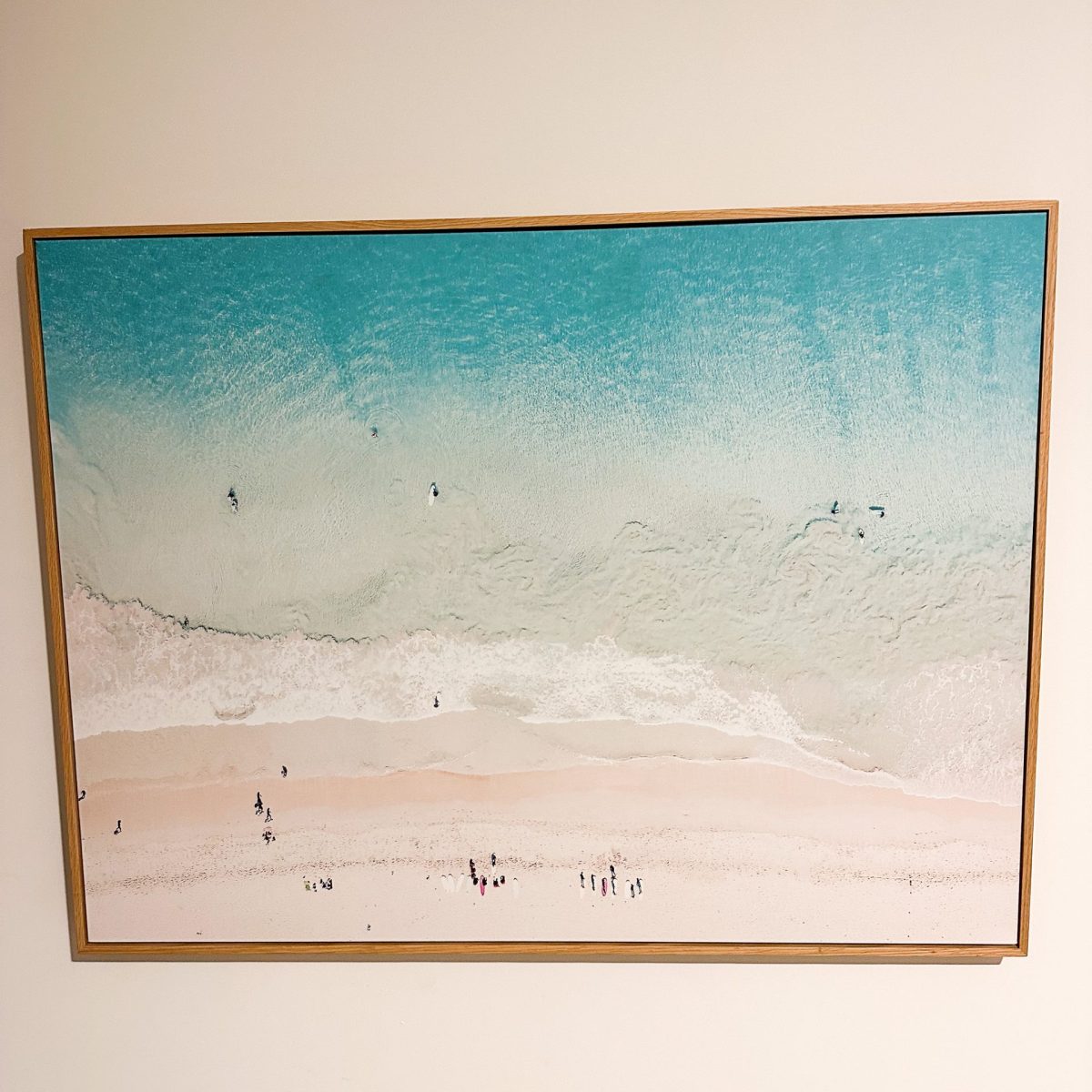 Scarborough Beach Canvas Oak Frame 75x100cm