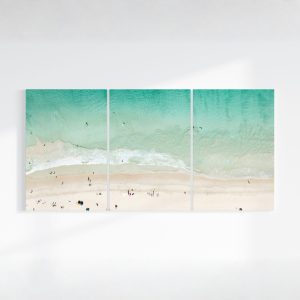 Ocean photography three piece canvas wall art