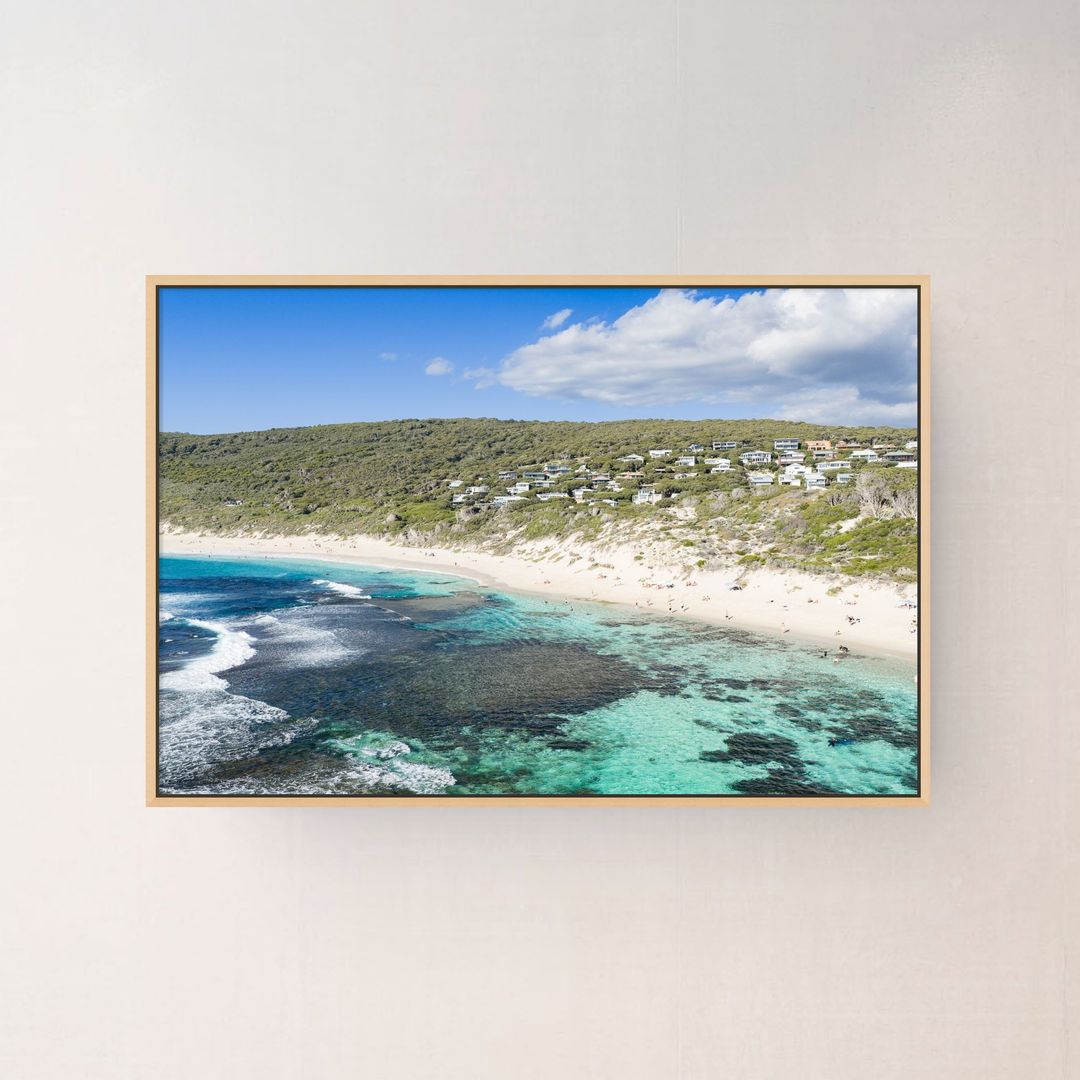 Yallingup Beach Oak frame Art